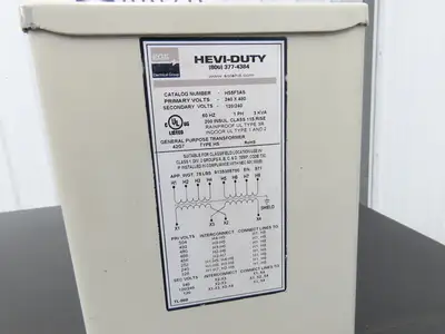 Hevi-Duty HS5F3AS Stepdown Transformer 3kva 1PH HV 240/480 LV 120/240 Lot of 2