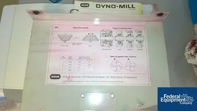 USED Dyno-Mill WAB Dyno-Mill, Type KDL, S/S