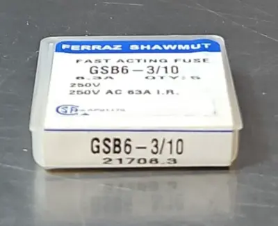 Ferraz Shawmut GSB6-3/10 Fast Acting Fuse 6.3A 250V loc4A28