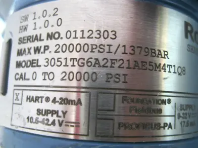 USED Rosemount 3051 TG 6A 2F21AE5M4T1Q8
