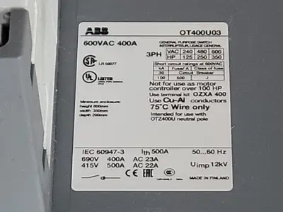 NEW ABB OT400U03