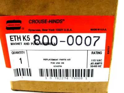 NEW CROUSE HINDS ETH K5 MAGNET AND PLUG ASSEMBLY ETHK5