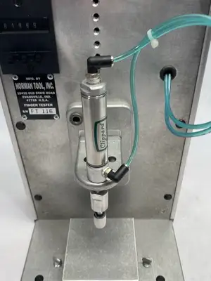 USED NORMAN TOOL INC. PNEUMATIC FINGER PROBE CONTACT/WEAR TESTER, SILICON FINGER