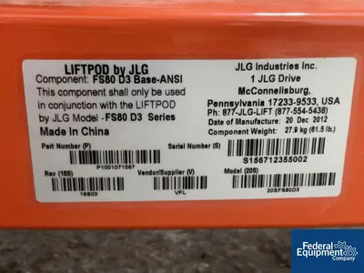 USED JLG JLG Liftpod, Model FS80
