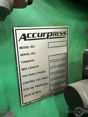 USED 2002 ACCURPRESS 71006