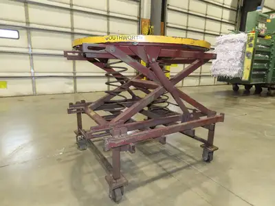 Southworth Pallet Positioner Rotary Spring Level Loader Turntable 38"H Casters-