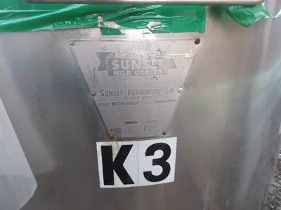 Sunset #MCR200U10, Refrigerated milk cooler w/milk master agitator drive