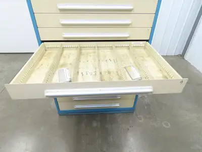 Nu-Era Modular Tool Storage Cabinet 11 Drawer 45x28x61" Stanley Vidmar Blue