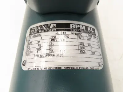 Reliance Electric T56S2011A RPM XL 90V DC Motor 1Hp 1750 RPM 9.8A 56HC Frame