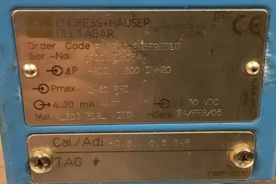ENDRESS+HAUSER DELTABAR PMD 230-2B3F9ED1D Pressure Transmitter 6C