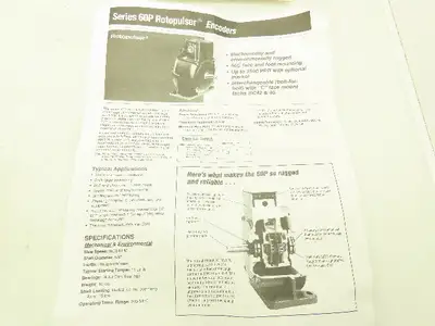 Dynapar 62-PMEF-0050-T0 Rotopulser Rotary Incremental Encoder 56C Series 60P