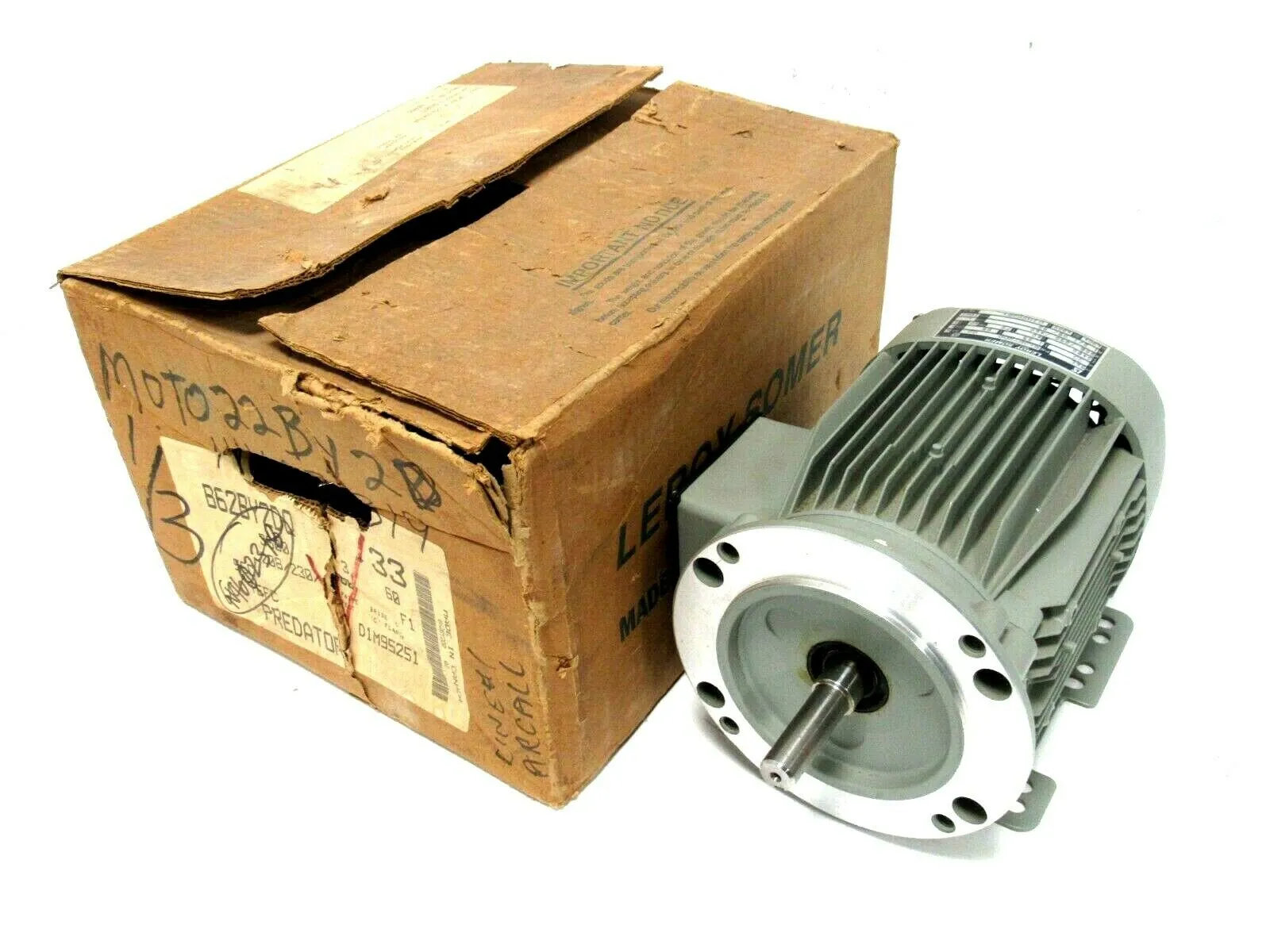 NEW LEROY SOMER B62BY2DQ MOTOR .33HP 3480RPM 208-230/460V 5/8" DIA.