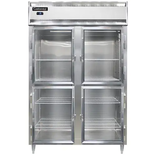 Continental D2FSNSAGDHD 52" Designer Line Two Section Reach In Freezer, (4) Left/right Hinge Glass Doors, 115v