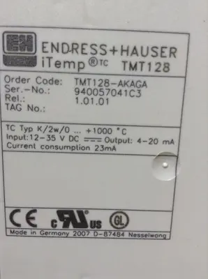 New | in-Stock ENDRESS+HAUSER TMT128-AKAGA Sensors Ohio US | Surplus Asset Holdings #1233880