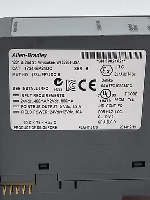 Used ALLEN-BRADLEY ALLEN-BRADLEY 1734-EP24DC SER B PLC Input & Output | ND Industrial Surplus #1214228