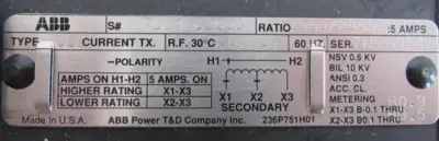 NEW ABB 7524A63G06 CURRENT TRANSFORMER 1000/2000:5