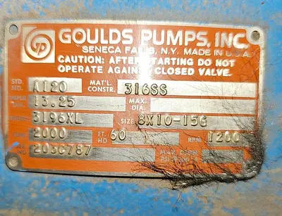 USED 1993 GOULDS 3196XL