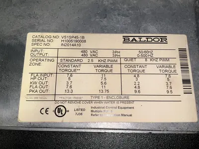 Used BALDOR VS1SP451B Variable Speed Drives Ohio US | HGR 24 #1325941