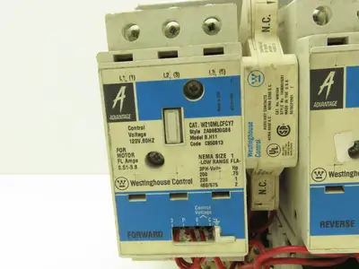 Westinghouse Control W210MLCFCY7 Advantage Reversing Contactor Assy 3Ph 2Hp