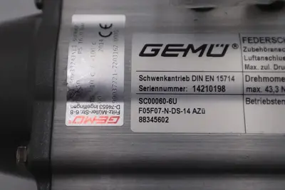 NEW OPEN BOX GEMU SC00060-6U-F05F07N-DS-14-AZU STOCK G287A