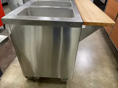 Used Duke Used Duke E-6-CBSS_208/60/1 Thurmaduke Steam Table w/ 6 Wells & Undershelf, 240v Steam Tables (Food) Illinois US | Falcon Restaurant Supply #1376346