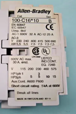 USED Allen-Bradley 100-C16*10
