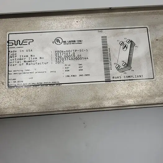 Used SWEP SWEP 0117161.0 HEAT EXCHANGER Heat Exchangers | ND Industrial Surplus #1225601