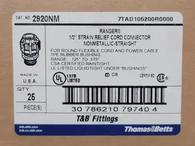 NEW THOMAS & BETTS 2920NM