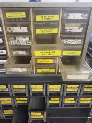 Metal Drawer Storage Cabinets with Assorted Hardware Bins