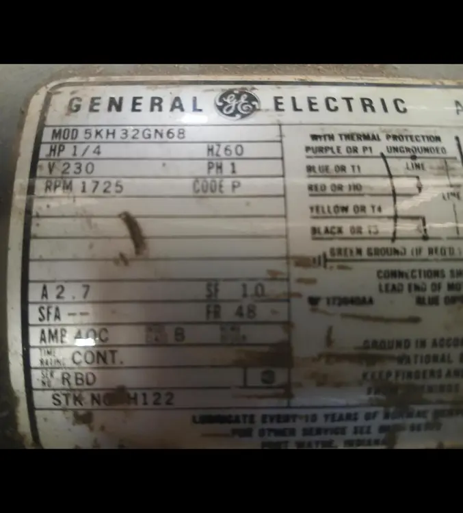 Used GENERAL ELECTRIC 5KH32GN68 A.C. Motors Tennessee US | BAKE Marketing #896522