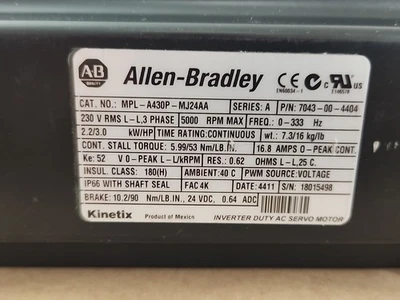 NEW Allen-Bradley MPL-A430P-MJ24AA