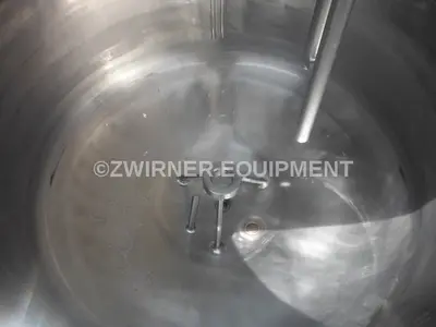 Cherry-Burrell 60 Gallon Stainless Steel Bridge and Cover Top, Shallow Cone Bottom Pressure Wall Processor