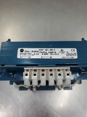 ALLEN BRADLEY 1321-3R8-C 3-PHASE LINE REACTOR, 8A, 600V. 1D-40