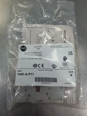 ALLEN-BRADLEY 194E-A-P11 SER B AUXILIARY CONTACT BASE MOUNT. 4D-27