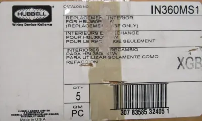 NEW CASE OF 5 HUBBELL IN360MS1 REPLACEMENT INTERIOR PIN & SLEEVE