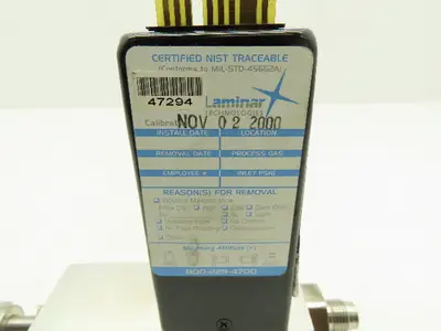 Unit UTM-2020 Mass Flow Controller N2 Gas 30 SLM Card Edge 500 PSI