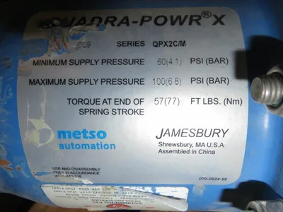Jamesbury 4"-150  Butterfly Valve with Pneumatic Actuator and Positioner , Unused