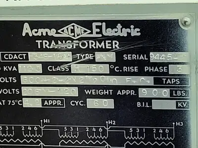 Used ACME ELECTRIC H348-15M Transformers British Columbia CA | Lenmark #266022