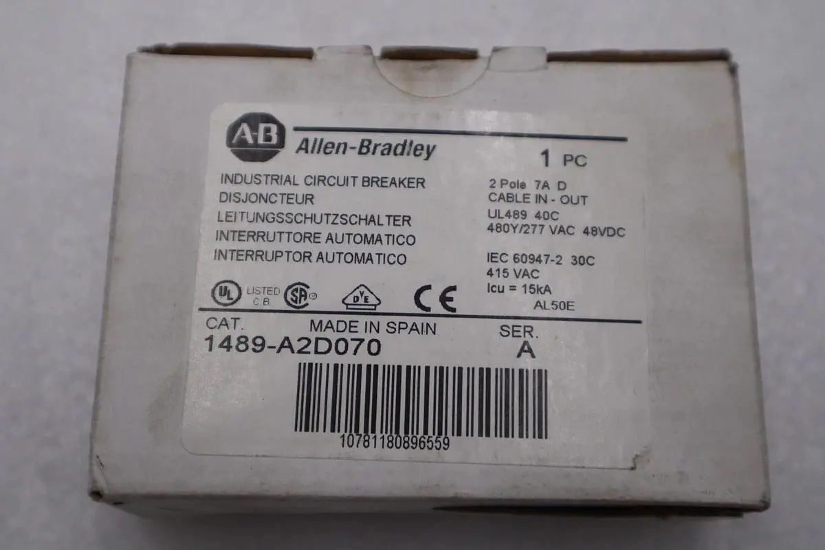 NEW OPEN BOX AB Allen Bradley 1489-A2D070 Circuit Breaker STOCK H255A