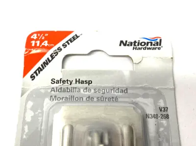 NEW NATIONAL HARDWARE STAINLESS STEEL SAFETY HASP 4-1/2"