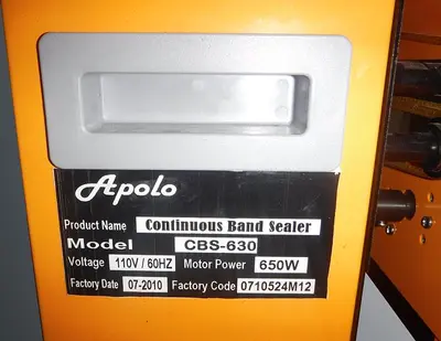 APOLO CONTINUOUS BAND SEALER, MODEL CBS-630