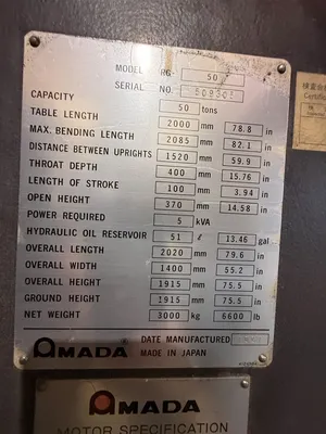 Used 1997 AMADA RG-50 Press Brakes California US | Heavy Wall Consulting #1324504