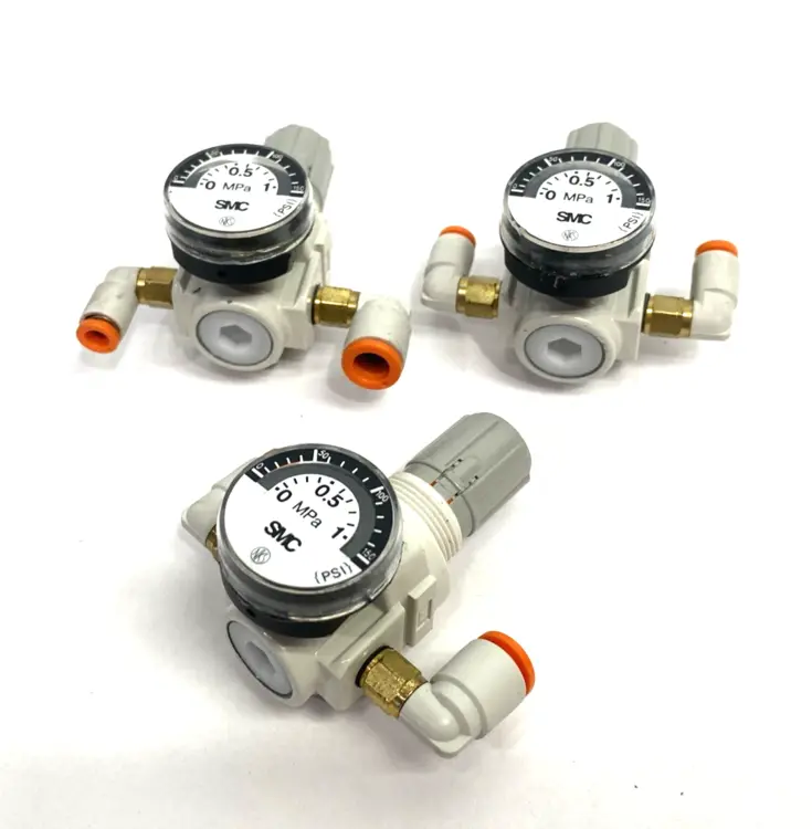 Used SMC Miniature Modular Regulator M5 Ports AR Mass Pro, LOT OF 3 Air Pressure Regulators Michigan US | Maverick Industrial Sales #1397621