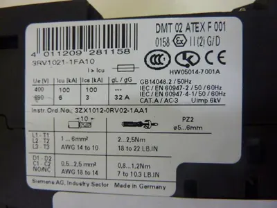 USED SIEMENS 3RV1021-1FA10