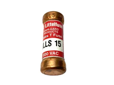 USED LITTELFUSE CURRENT-LIMITING POWR-GARD FUSE CLASS T 600VAC 15A