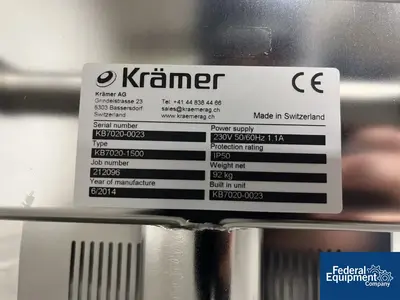 USED Kramer Two Kramer Tablet Conveyors, KB7020