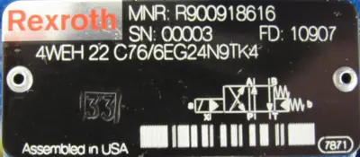 NEW REXROTH R900918616 CONTROL VALVE 4WEH22C76/6EG24N9TK4 R900561274