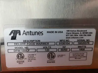 Used Antunes _UNKNOWN_ Steam Cooking Equipment Illinois US | Falcon Restaurant Supply #1410876