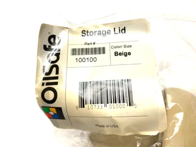 NEW OILSAFE SPILL-PROOF UTILITY LID, BEIGE