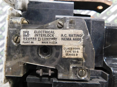 Square D 8536 SF01 Contactor NEMA Size 4 Form S Ser. A 460/575VAC @ 100HP Used